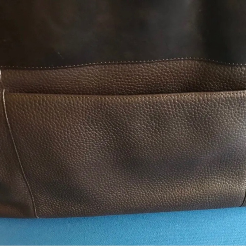 Brighton Handbag, Slim Brown Large Envelope Leather Shoulder Bag, Pre-owned - Picture 3 of 5